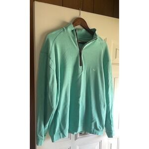 Southern Marsh Quarter Zip Pullover Mint‎ Green Logo Size L